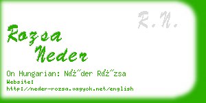 rozsa neder business card